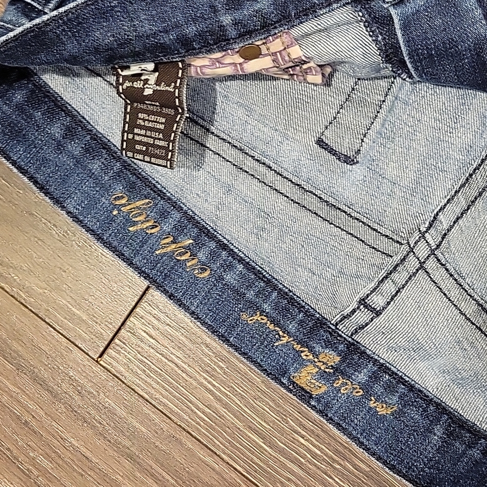 ❤ 7 FOR ALL MANKIND VUNTAGE Y2K DOJO CROP WIDE LEG CAPRI JEANS, 6 (28) - Picture 3 of 5